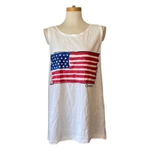 Vintage 90s American Flag Deadstock California Tank Top Racerback Patriot Top